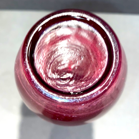 Hand Blown Ruby Red Sommerso Vase Made In Sweden - Picture 7 of 9
